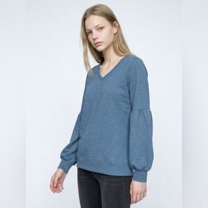 Women's Blouson Sleeve Sweatshirt - Sea Blue
